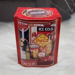Vintage Retro Coca Cola Decorative Tin Hinged Slope Lid "Coke is it" Slogan 1980